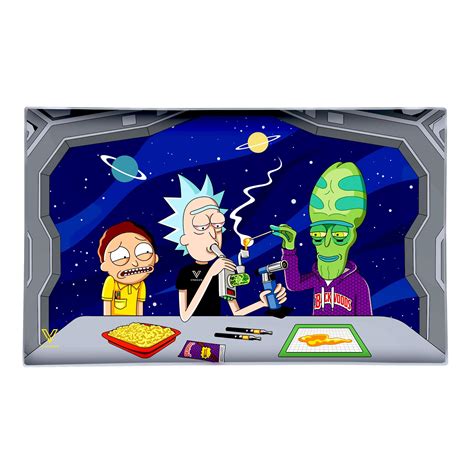 Rick And Morty Dab Portal Glass Tray Rolling Papers And Supplies Gosensi