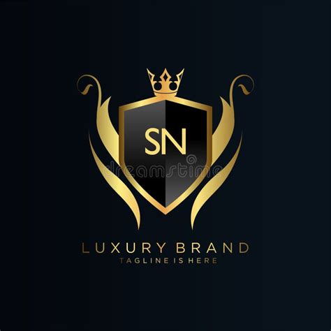 Sn Letter Initial With Royal Templateelegant With Crown Logo Vector