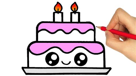 How To Draw A Birthday Cake Easy Step By Step Coloring Pages Youtube