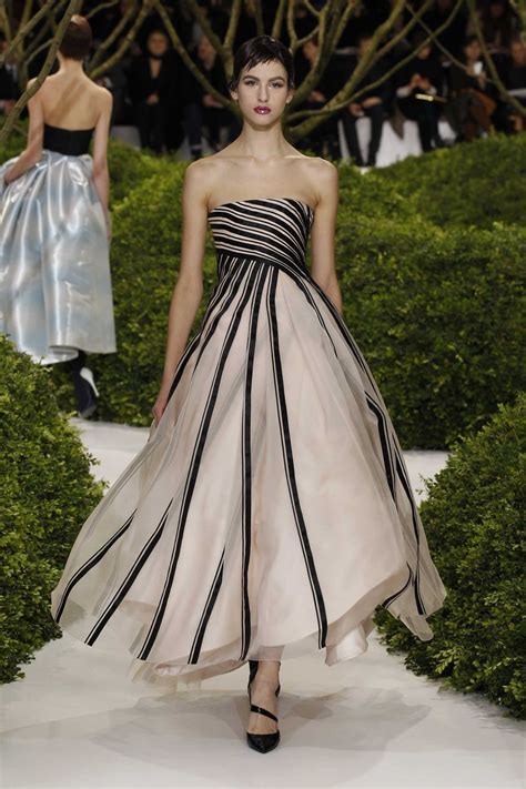 Dior Haute Couture Spring Summer 2013 Look 8 Embroidered Striped