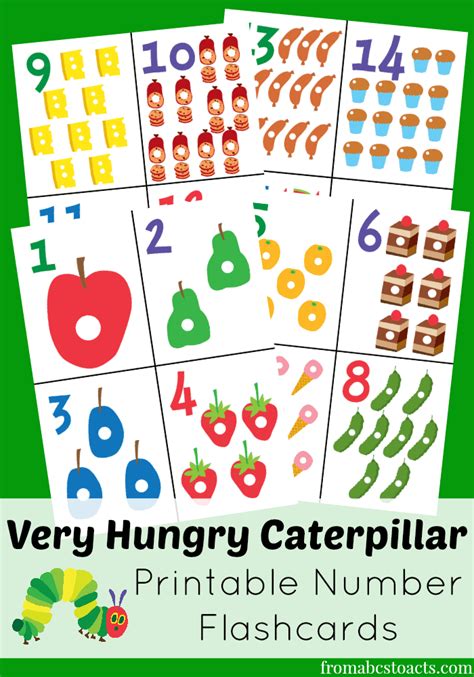 The Very Hungry Caterpillar Printable Number Flashcards