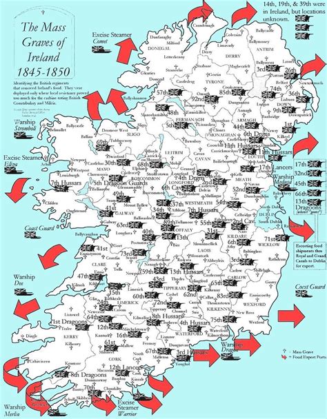 Map Map Of Food Taken By British Army Regiments During The Irish
