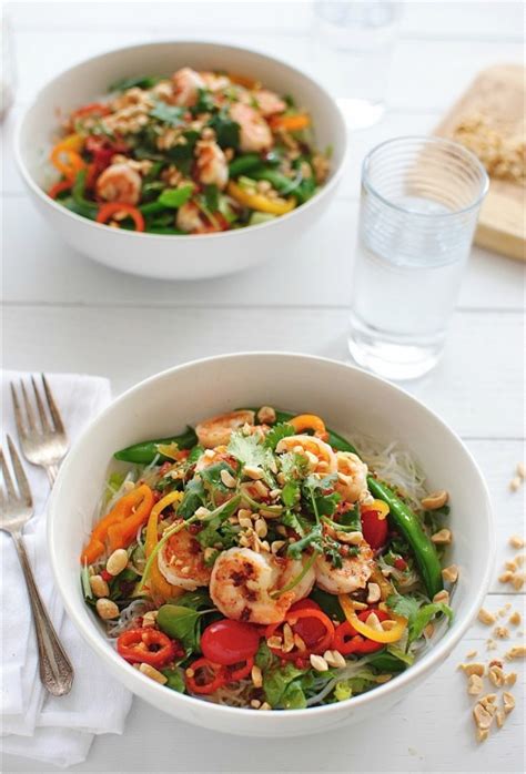 The natural enzymes in the pineapple will toss the shrimp with 1/3 cup of the dressing, and set aside to marinate for at least 20 minutes. Thai Shrimp Salad | Bev Cooks
