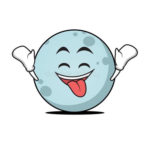 Ecstatic Face Moon Cartoon Character Stock Vector Illustration Of