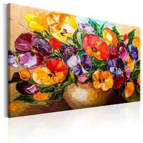Cuadro Bouquet Of Pansies Cuadros Pintados A Mano Cuadro De Flores Dibujos A Pintura