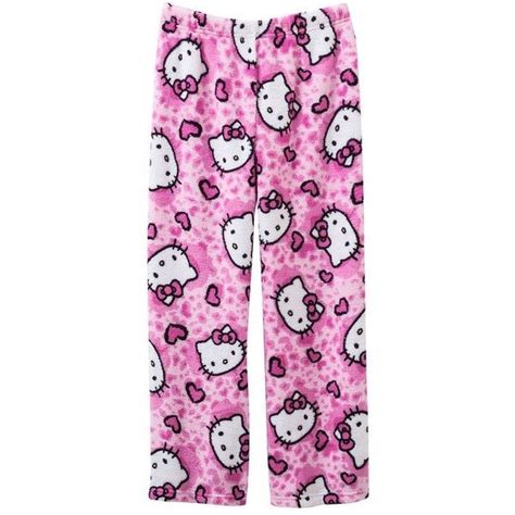 Hello Kitty Heart Cheetah Plush Pajama Pants Girls Hello Kitty