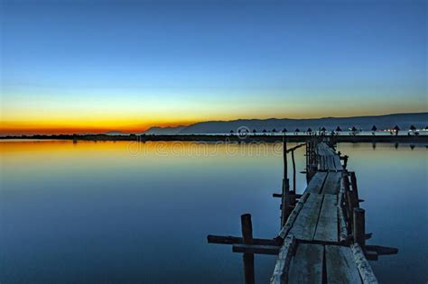 Beautiful Sunset Over The Adriatic Sea In Albania Stock Photo Image