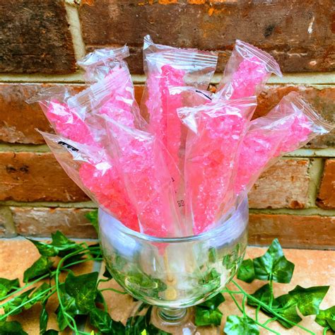 10 Pack Of Individually Wrapped Pink Cherry Rock Candy Sugar Etsy