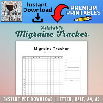 Migraine Tracker Printable Migraine Log Headache Tracker Headache Log Pdf