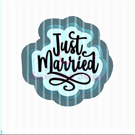 Just Married Stencil Cookie Silk Screen Silk Screen Cookie Etsy