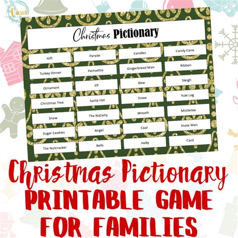 Christmas Printable Pictionary Game For Families Views From A Step