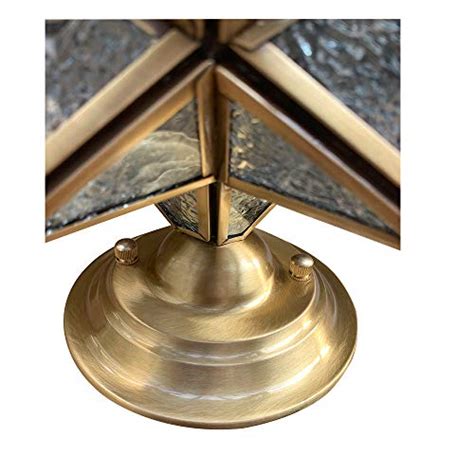 Brass Moravian Star With Seeded Glass Shade Industrial Ceiling Light