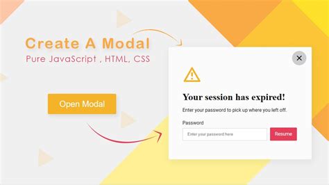 How To Create Modal In JavaScript HTML CSS Custom Modal Custom Popup Popup Box Popup