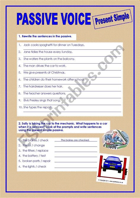 Passive Voice Present Simple Esl Worksheet By Anast Mic SexiezPicz