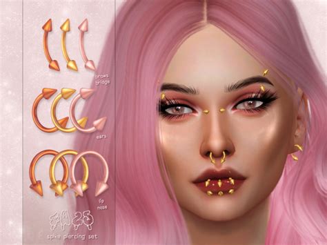 Spike Piercing Set 4w25 On Patreon Sims 4 Piercings Sims 4 Cc