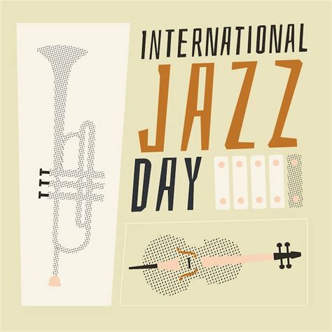 Dibujado A Mano El Día Internacional Del Jazz Vector Gratis