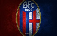 Bologna FC, Italian football team, red blue background, Bologna FC logo ...