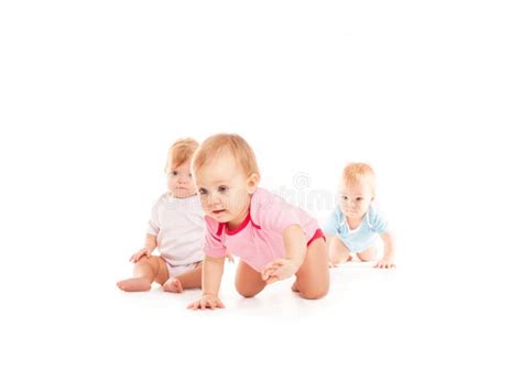 Babies Crawling Stock Photo Image Of Happy Floor Play 16013162