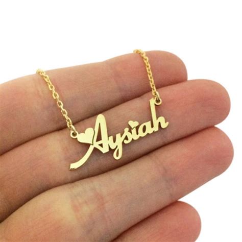 3 Colors Personalized Custom Name Pendant Necklaces For