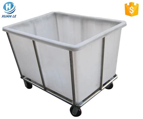 Heavy Duty Large Rolling Plastic Container Tub On Wheels For Textile