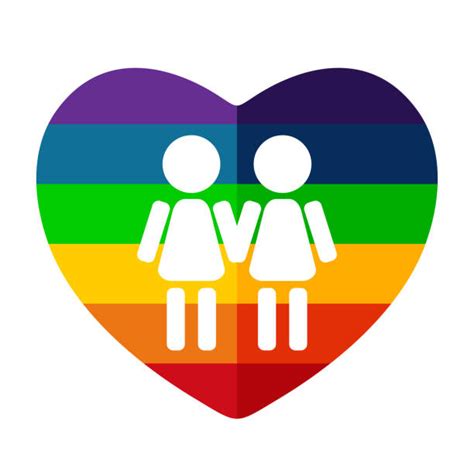 Silhouette Of The Gay Pride Heart Illustrations Royalty Free Vector