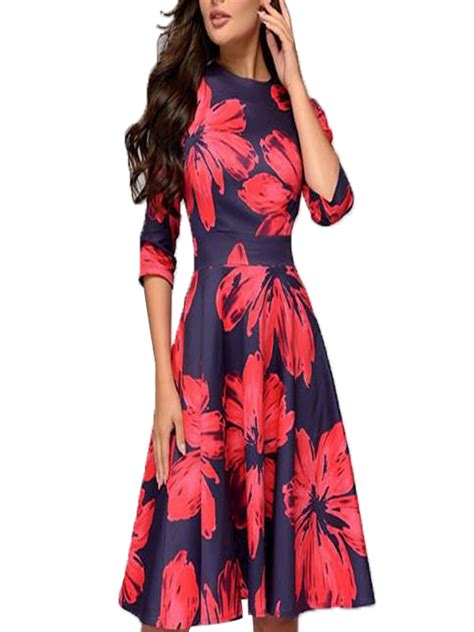 yejaeka women floral fall winter long sleeve long maxi dress vintage elegant midi casual dresses