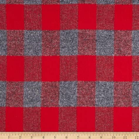 Kaufman Mammoth Flannel Plaid Red Fabric Flannel Plaid Fabric