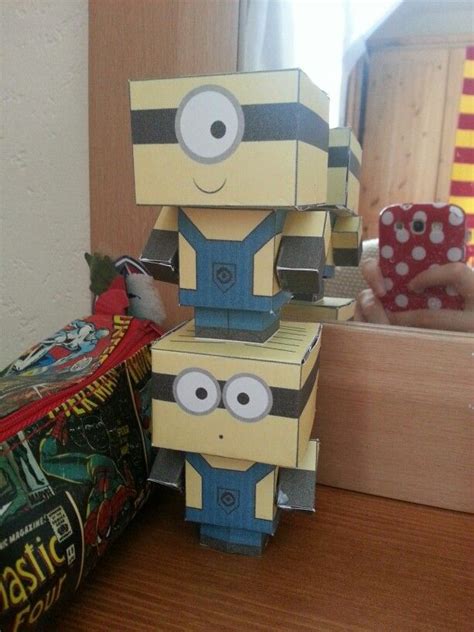 Minions I Made Out Of Cubecraft Paper Toys Paper Crafts Crafts
