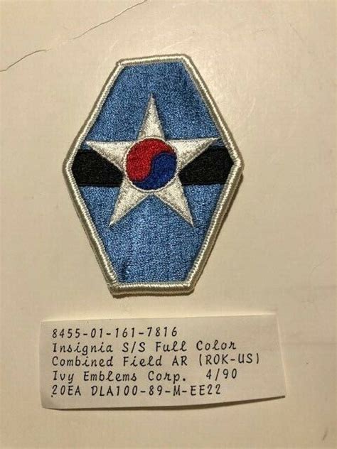 Republic Of Korea Us Army Combined Field Army Shoulder Patch Insignia