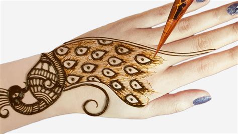 Peacock Mehndi Design For Back Hand Mehndi Designs Easy And Beautiful