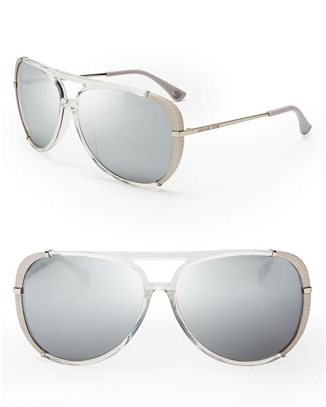 Michael Kors Julia Aviator Sunglasses In Crystalsilver Metallic Lyst
