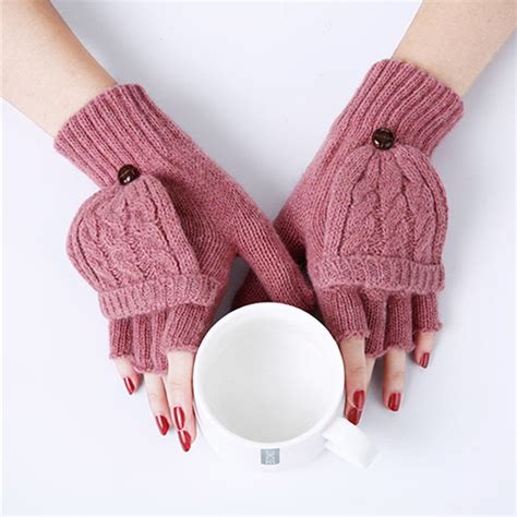 High Quality Wool Fingerless Gloves For Women Winter Warm Cashmere Female Gloves Exposed Fingers