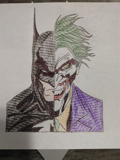 A Drawing Of Batman And Joker That I Traced And Colored Rbatman