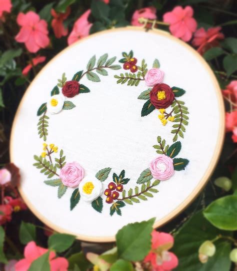 Embroidery Full Kit “delightful Flora” A Great Modern Embroidery Kit