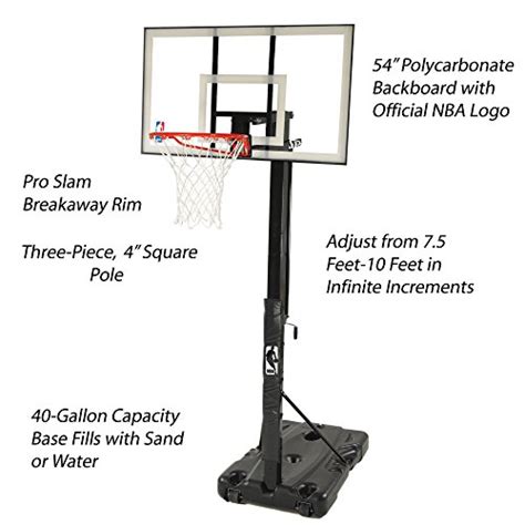 Portable Spalding 68395w Nba Portable Basketball Hoop With