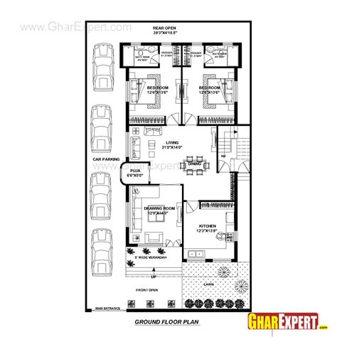 House Plan For 40 Feet By 70 Feet Plot Plot Size 311 Square Yards