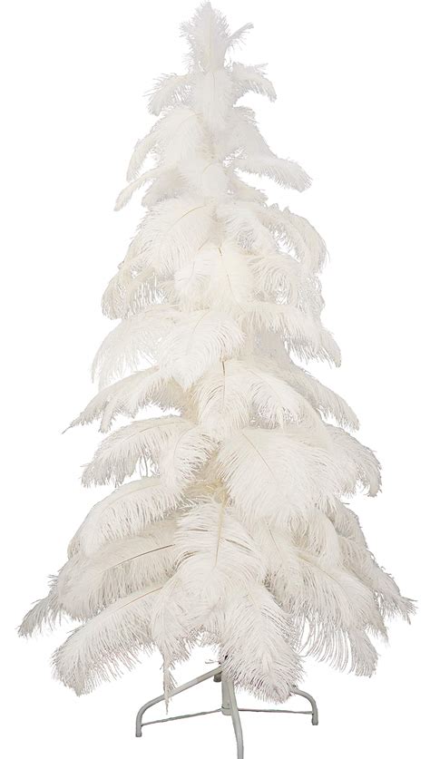 Buy Lee Display White Ostrich Feather Christmas Tree 5ft Tall Real Bird