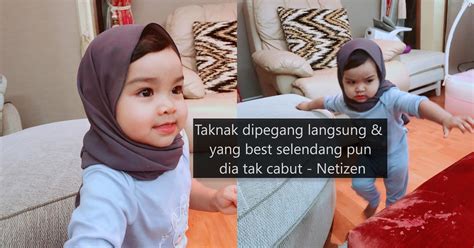 Foto “dia Dapat Kaki Dah” Comel Berhijab Siti Aafiyah Jadi Tumpuan