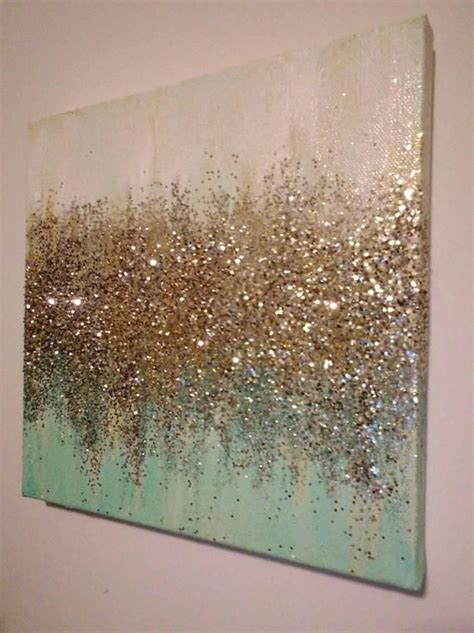 Handmade Abstract Glitter Painting Custom Modern Chic Home