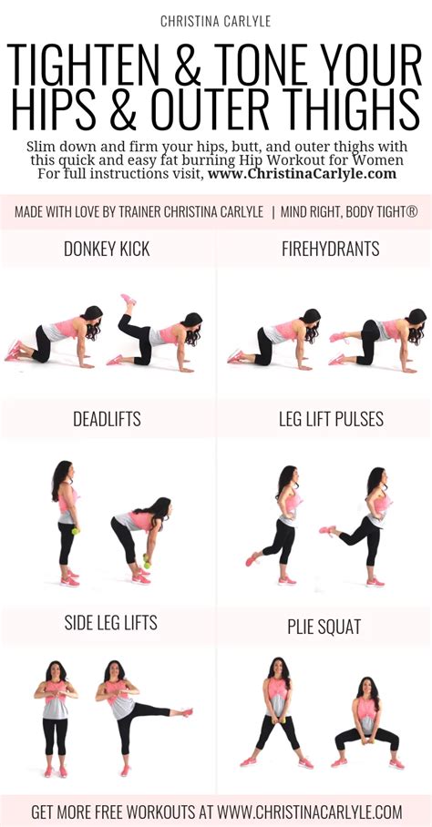 Fat Burning Hip Workout For Tight Toned Hips Christina Carlyle