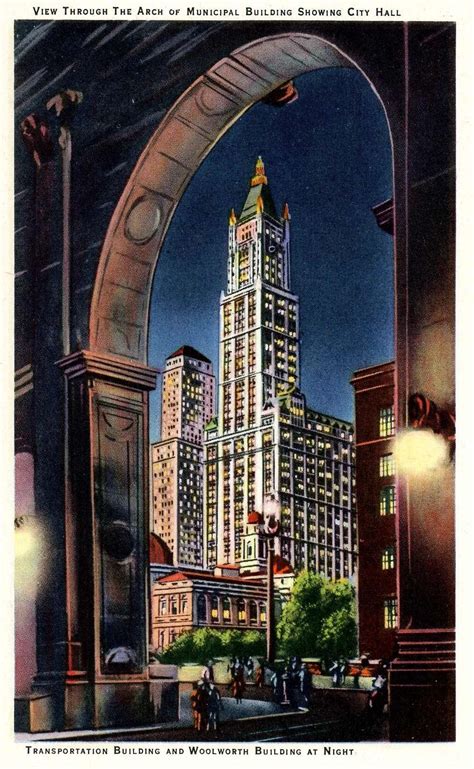 1940s Postcard Hagins Collection Woolworth Building Lower