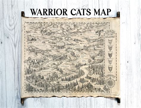 Warrior Book Map Warrior Cats Map Theforest Territories Map Etsy Uk