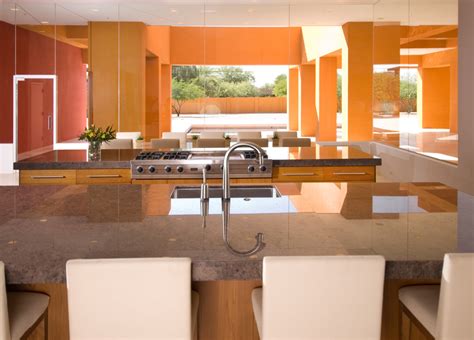 Legoretta Inspired Paradise Valley Residence Contemporary Kitchen