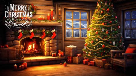Traditional Christmas Music With Fireplace Sound 🎄 Christmas Ambience 🎹