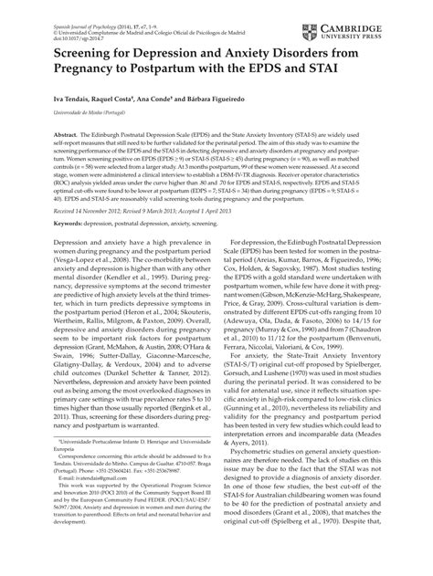 Edinburgh postnatal depression scale (epds) was translated and validated in several countries and populations the arabic mini used in this study was originally translated and validated to assess major screening postpartum depression with the taiwanese version of the edinburgh postnatal. 20+ Ide Edinburgh Postnatal Depression Scale Epds Spanish - Inspiratif Galeri