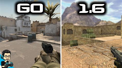 Counter Strike 16 Vs Global Offensive Dust 2 Side By Side