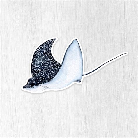 Spotted Eagle Ray Weatherproof Vinyl Sticker With Transparent Etsy