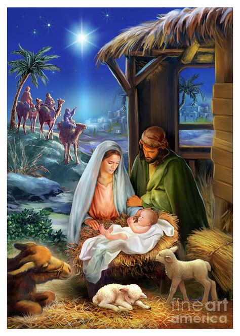 Nativity Scene Mixed Media By Patrick Hoenderkamp