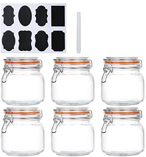 Encheng 25 Oz Glass Jars With Airtight Lids And Leak Proof Rubber