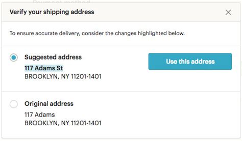 Please help, and advice on how we can change this. Verified Shipping Addresses - Etsy Help